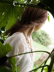 Yura Aikawa cute Asian teen in white is adorable in her white dress