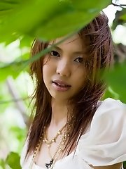 Yura Aikawa cute Asian teen in white dress