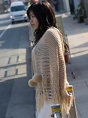 Japanese babe is nude and showing off