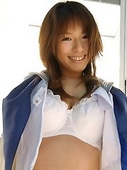 Towa Aino schoolgirl model shows off