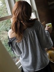 Asian babe shows off sexy underwear