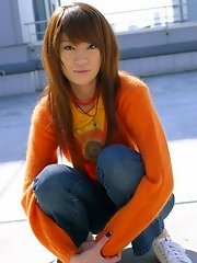 Japanese slut flashes her yellow lingerie Japanese slut flashes her yellow lingerie