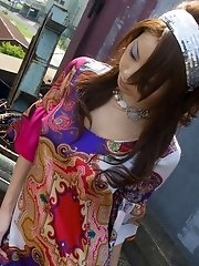 Lovely teen Risa has a sexy ass she shows off