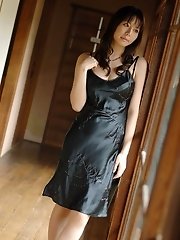Asian beauty is a babe in her dress