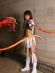 Asian slut is wrapped in tentacles