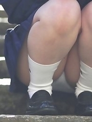 She never did chakuero shooting before so we started easy with Japanese schoolgirl cosplay and fan service!