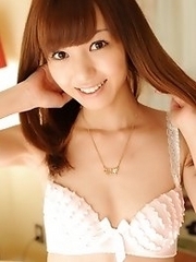 Cute and sexy Japanese av idol Aino Kishi shows off her slim and sexy naked body