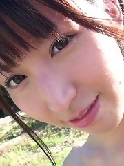 The thrill of being nude outdoors and having her perfect a-cup breasts massaged in public was almost too exciting for this Japanese cutie to handle.