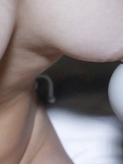 The more Rina rubbed her nipples the bigger her eyes became.