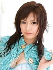 Cute and sexy Japanese av idol Misaki Mori wears cute outfit and strips naked