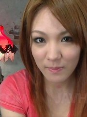 Rei Asian gets sex toys in cunt and on big tits before sucking