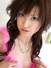 Sweet and nasty Japanese av idol Misaki Mori shows it naked body wearing lingerie