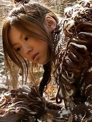 Sexy and horny Japanese av idol Miyu Sakurai shows her amazing naked body with twist