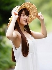 Sweet and new Japanese av idol Ai Nikaido goes outdoors to get naked