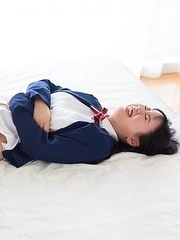 Oily booty beauty Yuka Shirayuki gets her feet and legs fucked in a lengthy scene