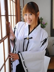 Cute Yuuno Hoshi poses for camera