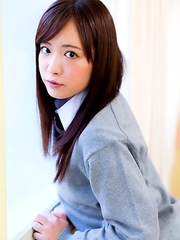 Japanese schoolgirl Sakura Miyuki showing panties