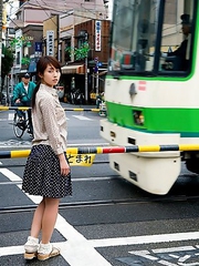 Momoko Tani Asian shows racy body in lingerie including on grass