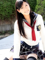 Saemi Shinohara looks amazing in school uniform and socks