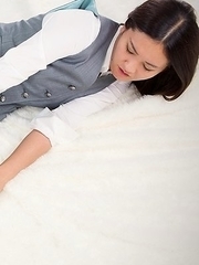 Skirt-wearing stunner Madoka Yukishiro gets teased by a guy with a vibrator