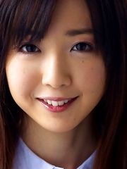 Mio Ayame smiles and shows ass in panty under uniform