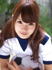 Manami Sato in sports equipment can&#180;t wait to play ball