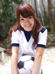 Manami Sato in sports equipment can&#180;t wait to play ball