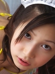 Kaori Ishii in house keeper uniform shows pussy in panty