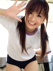 Hikari Yamaguchi in shorts loves to play all over the house