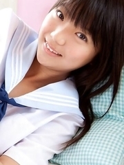 Fuuka Nishihama takes school uniform off piece by piece